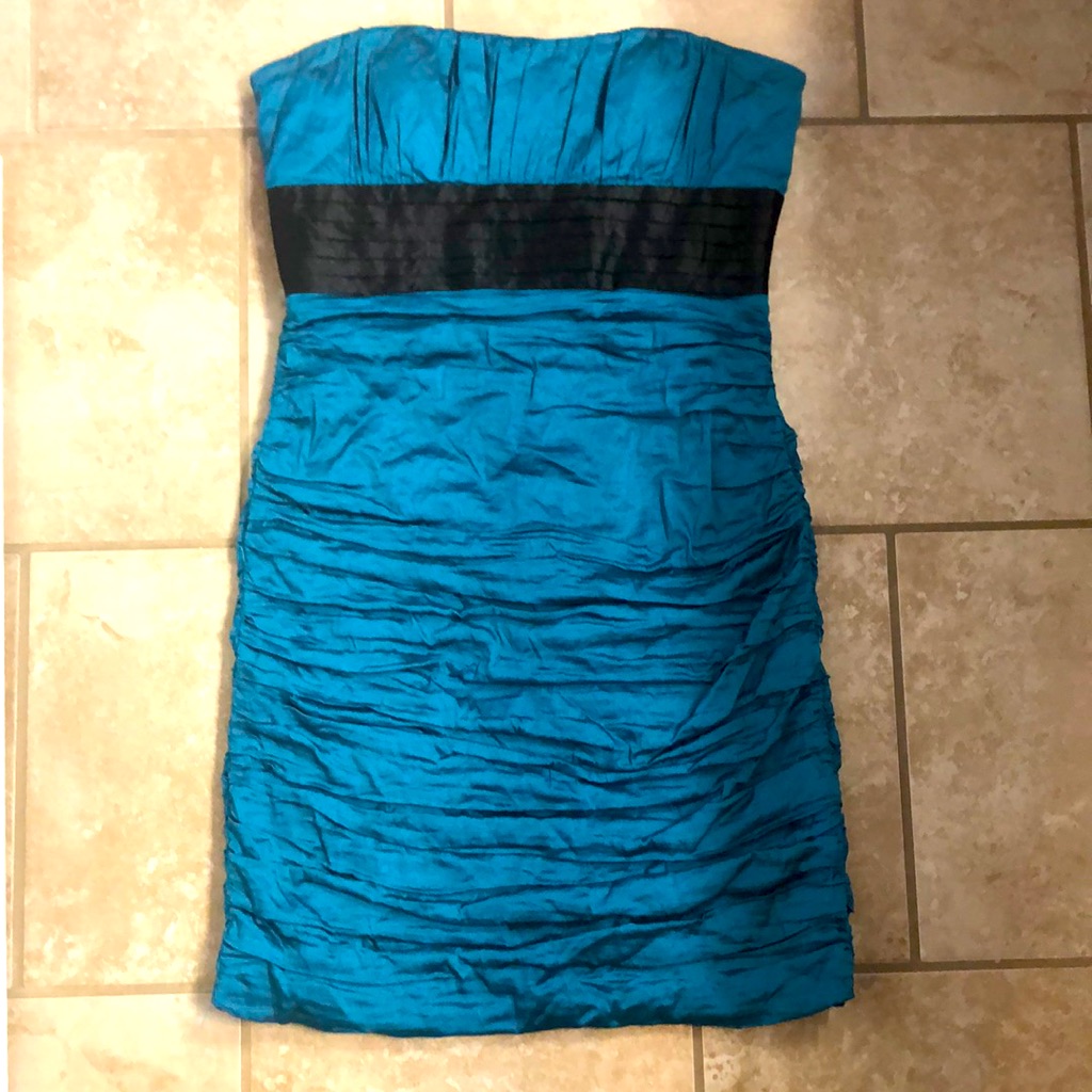 Bcbgmaxazria Teal Cocktail Dress